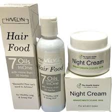 2 Pack Set Hair Food Oil & Night Whitening Cream